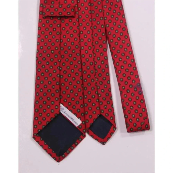 Petronius 1926 Red/Green Floral Knit Wool-Silk Necktie Tie - Picture 4 of 6